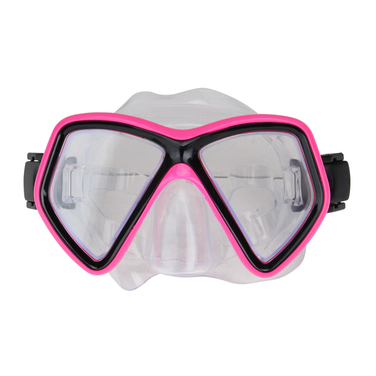 Swim Central 6.25" Hot Pink and Black Monaco Children's Swimming Mask for Ages 10 and up